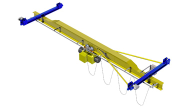 Кран мостовой электрический однобалочный подвесной, схема-модель